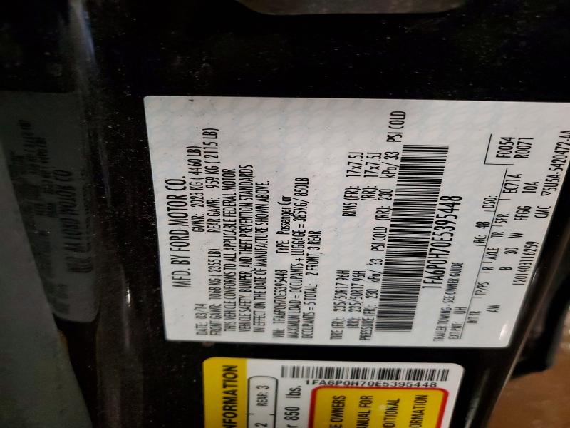 Aukcja sprzedaży 2014 Ford Fusion, vin: 1FA6P0H70E5395448, numer aukcji: 52981886