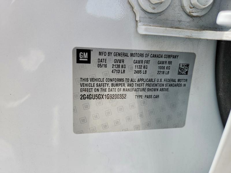 Aukcja sprzedaży 2016 Buick Regal, vin: 2G4GU5GX1G9200352, numer aukcji: 54543856