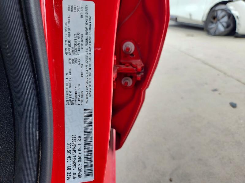 2023 Ram 1500 მანქანა იყიდება აუქციონზე, vin: 1C6SRFLT5PN640278, აუქციონის ნომერი: 54064726