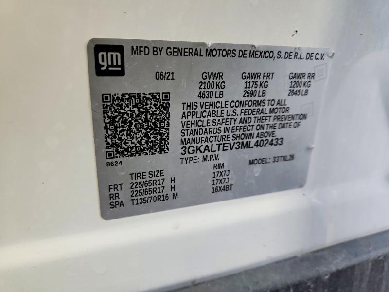 Aukcja sprzedaży 2021 Gmc Terrain, vin: 3GKALTEV3ML402433, numer aukcji: 54386876
