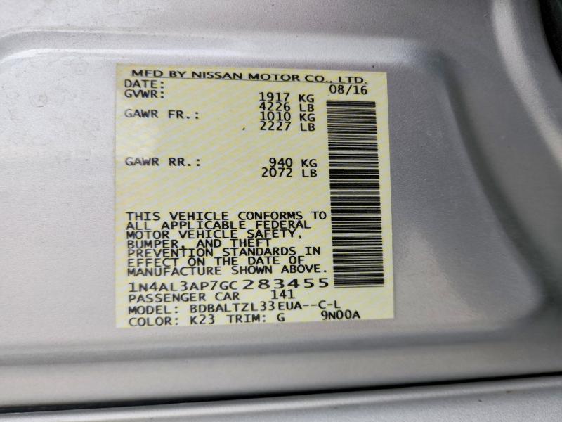 Продаж на аукціоні авто 2016 Nissan Altima, vin: 1N4AL3AP7GC283455, номер лоту: 54680826