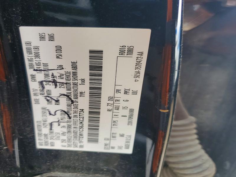 Aukcja sprzedaży 2018 Ford F150, vin: 1FTEW1C56JKC27734, numer aukcji: 54955286