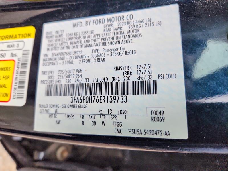 Aukcja sprzedaży 2014 Ford Fusion, vin: 3FA6P0H76ER139733, numer aukcji: 53514746