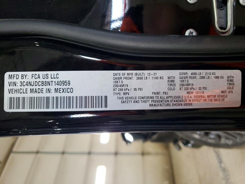 Продаж на аукціоні авто 2022 Jeep Compass, vin: 3C4NJDCB8NT140959, номер лоту: 53404716