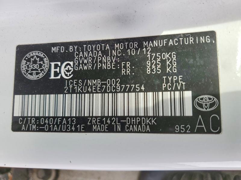 Продажа на аукционе авто 2013 Toyota Matrix, vin: 2T1KU4EE7DC977754, номер лота: 54695656