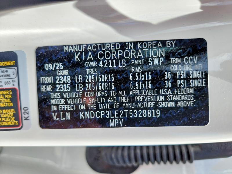 55100256 :رقم المزاد ، KNDCP3LE2T5328819 vin ، 2026 Kia Niro مزاد بيع