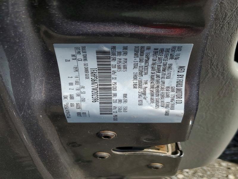 2007 Ford Focus მანქანა იყიდება აუქციონზე, vin: 1FAHP36N77W202396, აუქციონის ნომერი: 54119696