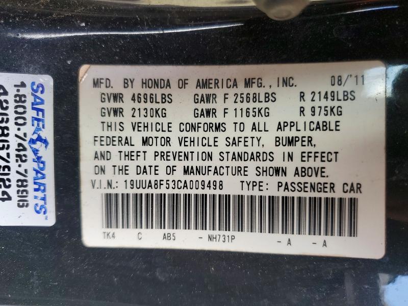 Продажа на аукционе авто 2012 Acura Tl, vin: 19UUA8F53CA009498, номер лота: 53639336