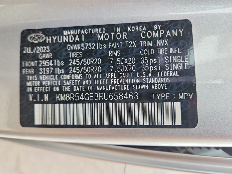 2024 Hyundai Palisade მანქანა იყიდება აუქციონზე, vin: KM8R54GE3RU658463, აუქციონის ნომერი: 54004396