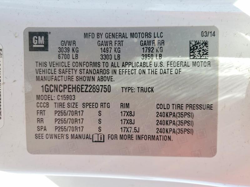 Продаж на аукціоні авто 2014 Chevrolet Silverado, vin: 1GCNCPEH6EZ289750, номер лоту: 54302866