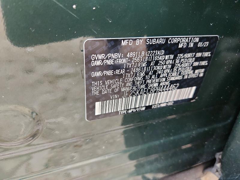 54172346 :رقم المزاد ، JF2SKAEC8PH444462 vin ، 2023 Subaru Forester مزاد بيع