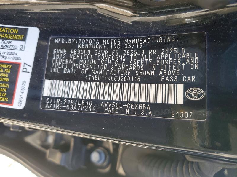 Aukcja sprzedaży 2016 Toyota Camry Hybrid, vin: 4T1BD1FK6GU200116, numer aukcji: 50952636