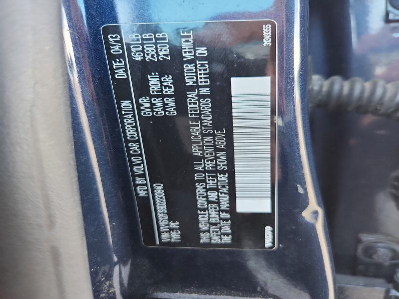 2013 Volvo S60 მანქანა იყიდება აუქციონზე, vin: YV1612FS8D2230840, აუქციონის ნომერი: 54632306