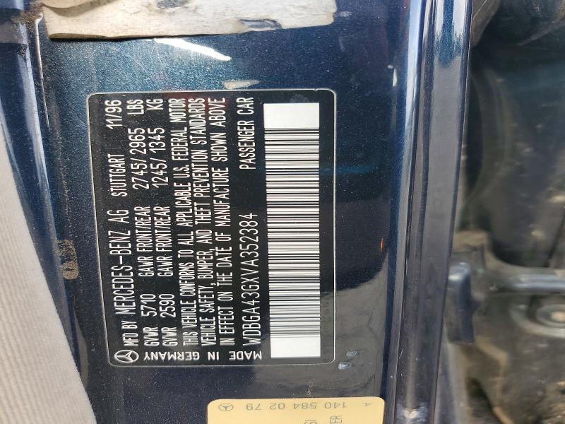 Aukcja sprzedaży 1997 Mercedes-benz S, vin: WDBGA43GXVA352384, numer aukcji: 55642246