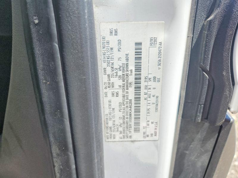 Aukcja sprzedaży 2021 Ford Transit, vin: 1FTBR1X89MKA46288, numer aukcji: 52957256