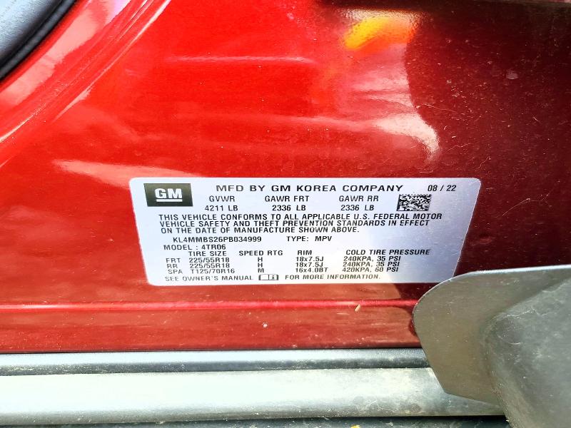 53904306 :رقم المزاد ، KL4MMBS26PB034999 vin ، 2023 Buick Encore Gx مزاد بيع