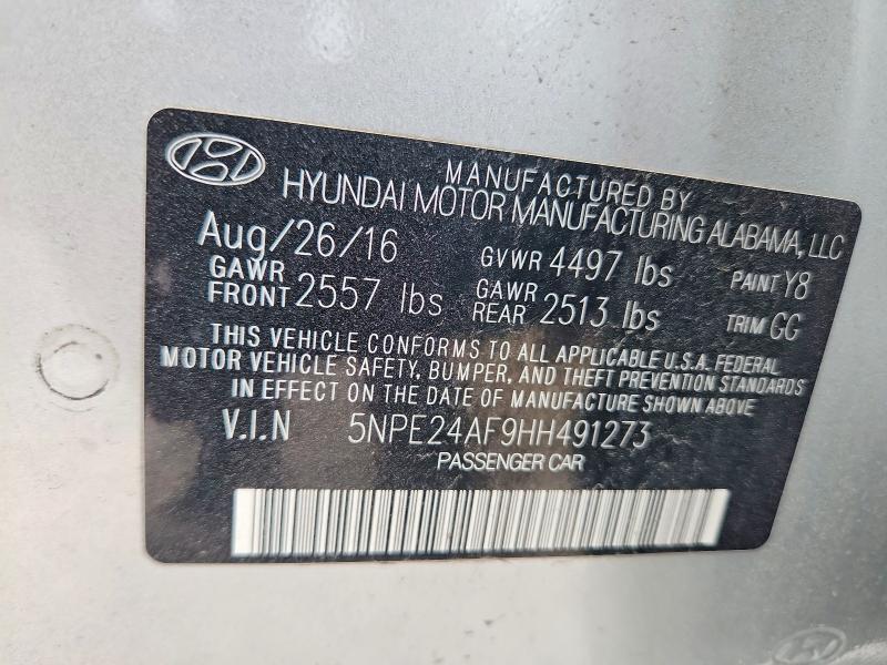 Продажа на аукционе авто 2017 Hyundai Sonata, vin: 5NPE24AF9HH491273, номер лота: 54967336