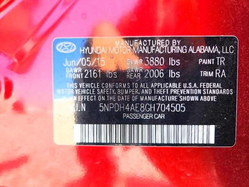 Aukcja sprzedaży 2016 Hyundai Elantra, vin: 5NPDH4AE8GH704505, numer aukcji: 52458886