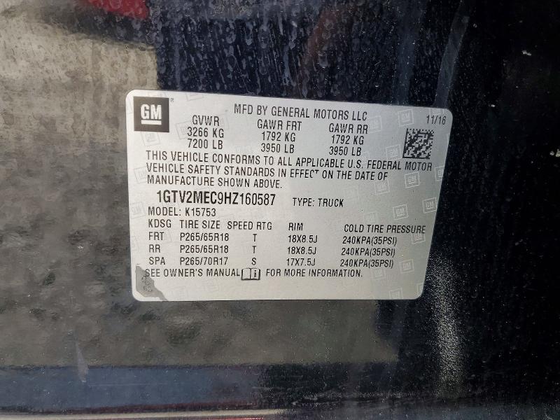 Aukcja sprzedaży 2017 Gmc Sierra, vin: 1GTV2MEC9HZ160587, numer aukcji: 54598756