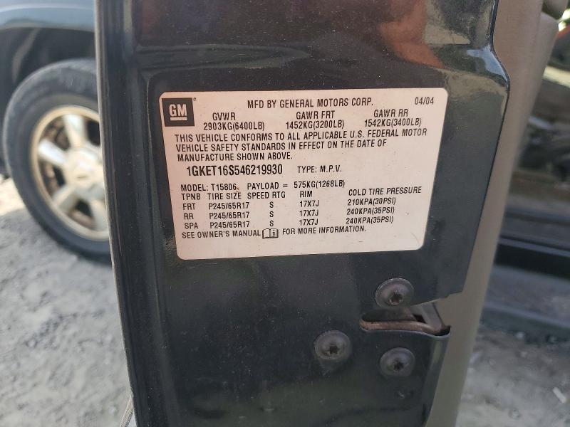 Продажа на аукционе авто 2004 Gmc Envoy, vin: 1GKET16S546219930, номер лота: 51880226