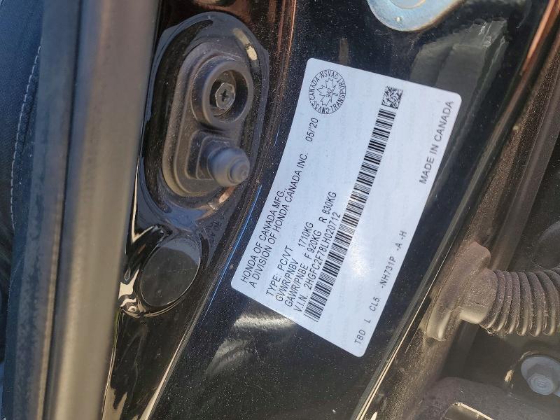 Aukcja sprzedaży 2020 Honda Civic, vin: 2HGFC2F78LH020712, numer aukcji: 50648406