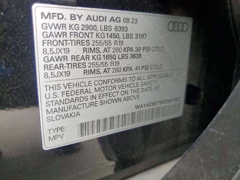 Продажа на аукционе авто 2024 Audi Q7, vin: WA1ACBF78RD001652, номер лота: 53648326