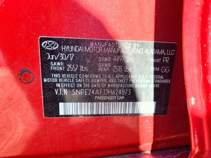 Aukcja sprzedaży 2018 Hyundai Sonata, vin: 5NPE24AF1JH624873, numer aukcji: 54183556