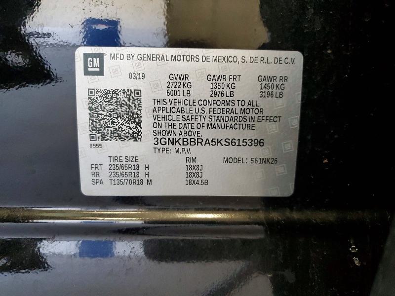 Aukcja sprzedaży 2019 Chevrolet Blazer, vin: 3GNKBBRA5KS615396, numer aukcji: 52528456