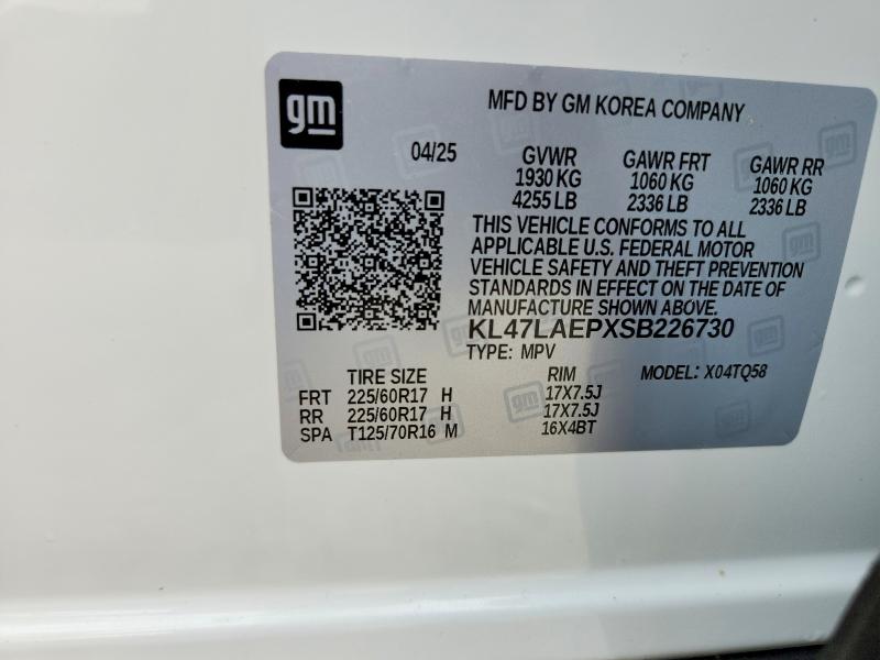 Aukcja sprzedaży 2025 Buick Envista, vin: KL47LAEPXSB226730, numer aukcji: 53081606