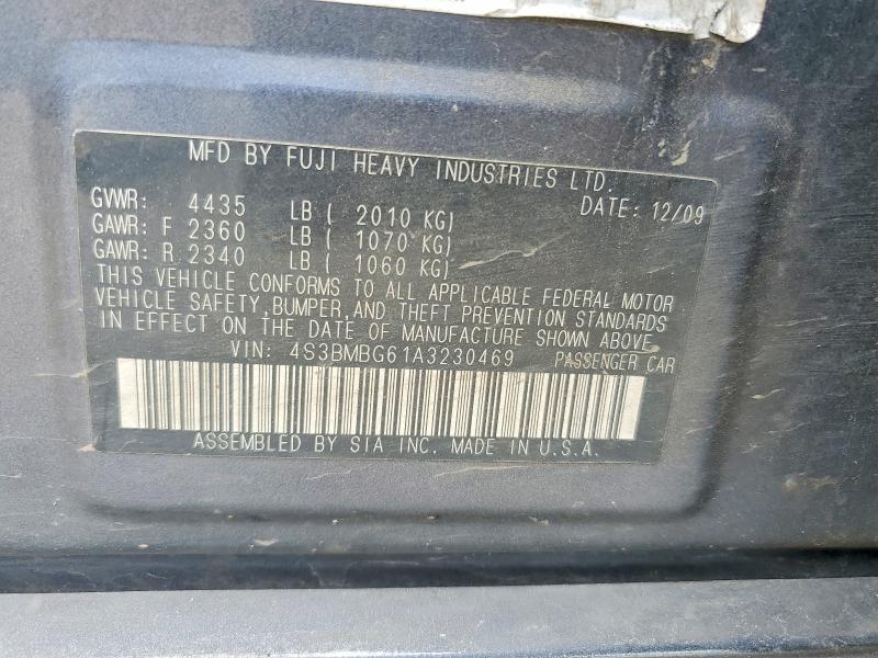 Продажа на аукционе авто 2010 Subaru Legacy, vin: 4S3BMBG61A3230469, номер лота: 54270956