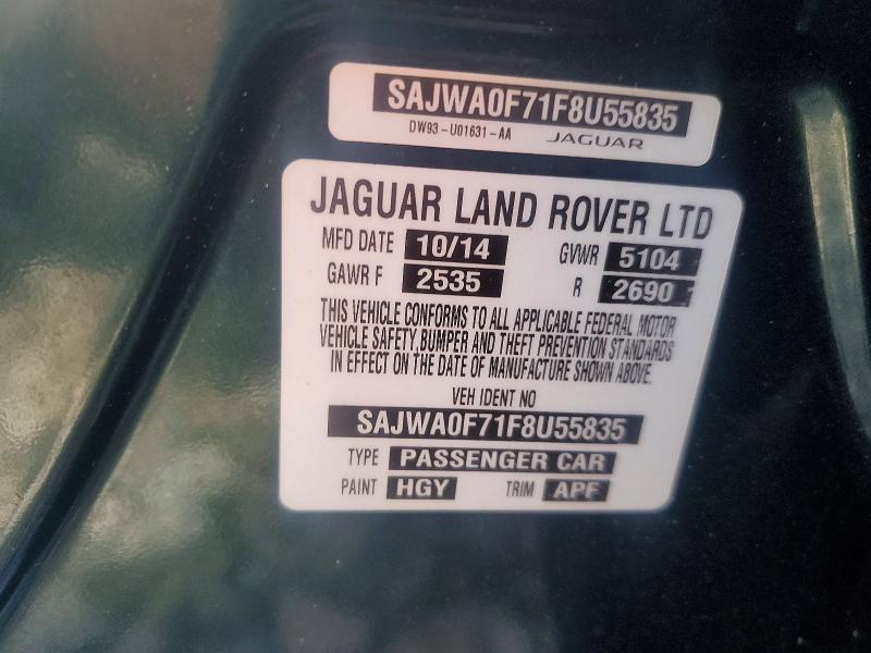52268746 :رقم المزاد ، SAJWA0F71F8U55835 vin ، 2015 Jaguar Xf مزاد بيع