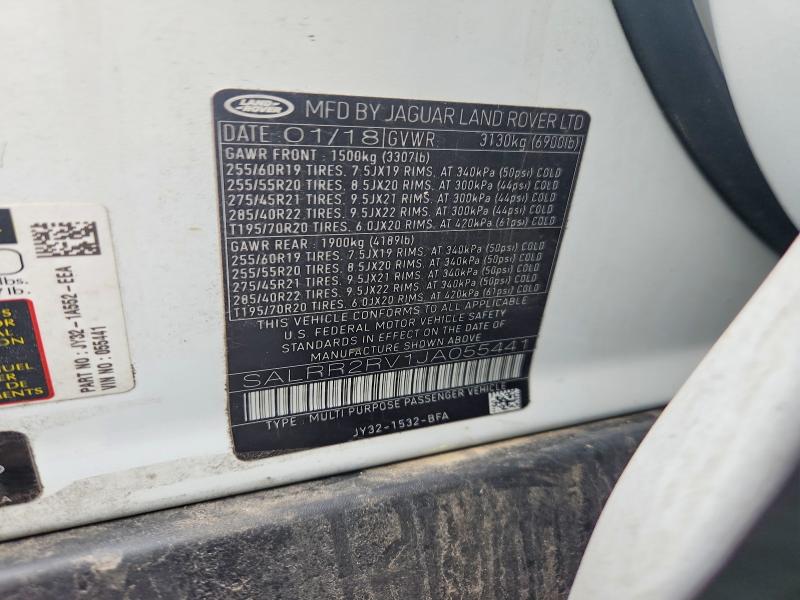 Aukcja sprzedaży 2018 Land Rover Discovery, vin: SALRR2RV1JA055441, numer aukcji: 54692856