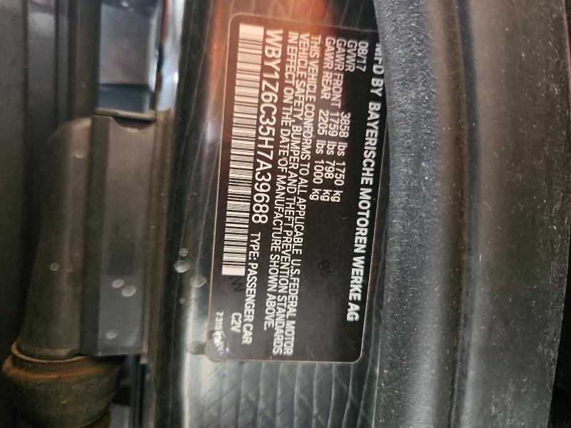 Продажа на аукционе авто 2017 Bmw I3, vin: WBY1Z6C35H7A39688, номер лота: 53128796