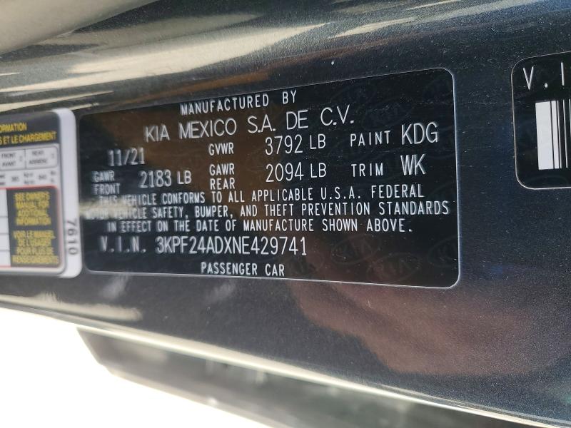Продаж на аукціоні авто 2022 Kia Forte, vin: 3KPF24ADXNE429741, номер лоту: 52388766