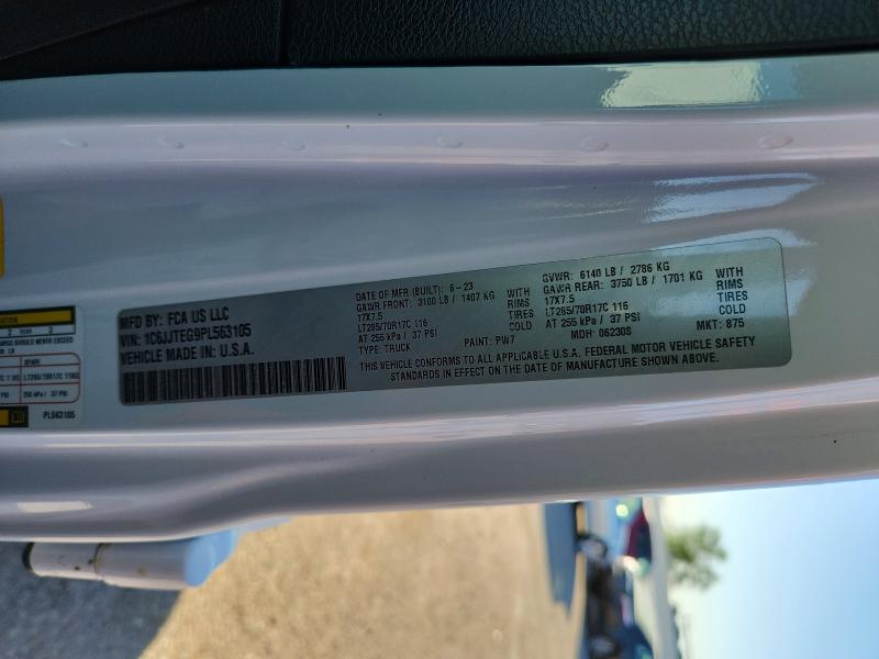 2023 Jeep Gladiator მანქანა იყიდება აუქციონზე, vin: 1C6JJTEG9PL563105, აუქციონის ნომერი: 53836506