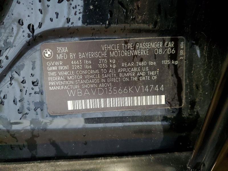 Продаж на аукціоні авто 2006 Bmw 325, vin: WBAVD13566KV14744, номер лоту: 51917396