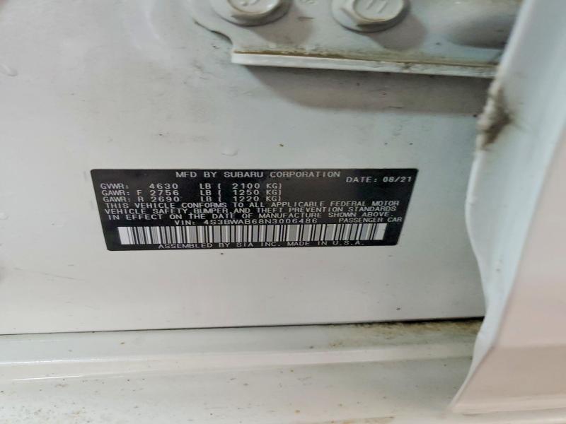 Продаж на аукціоні авто 2022 Subaru Legacy, vin: 4S3BWAB68N3006486, номер лоту: 51357146