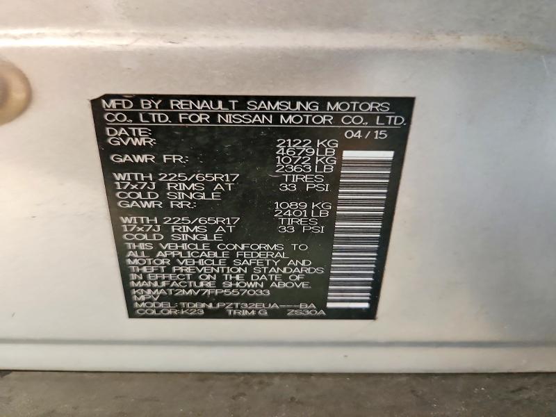 Продаж на аукціоні авто 2015 Nissan Rogue, vin: KNMAT2MV7FP557033, номер лоту: 54438086