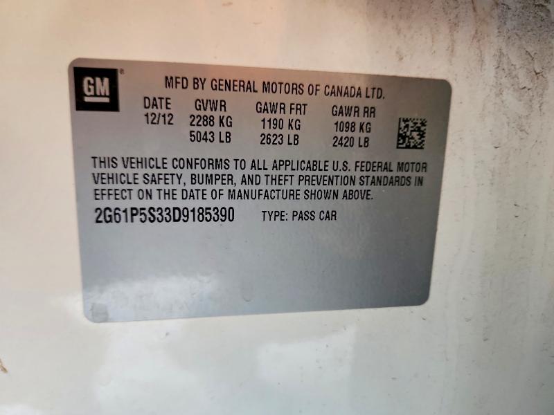 2013 Cadillac Xts მანქანა იყიდება აუქციონზე, vin: 2G61P5S33D9185390, აუქციონის ნომერი: 53771296