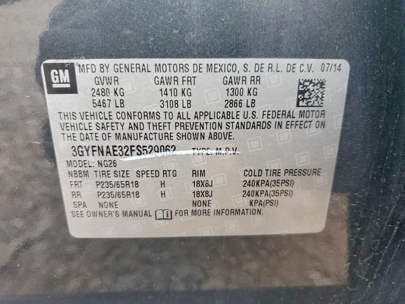 Продажа на аукционе авто 2015 Cadillac Srx, vin: 3GYFNAE32FS529062, номер лота: 52894936