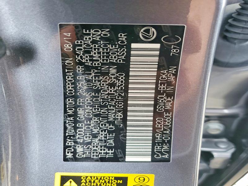 2015 Lexus Es მანქანა იყიდება აუქციონზე, vin: JTHBK1GG1F2153560, აუქციონის ნომერი: 53692216