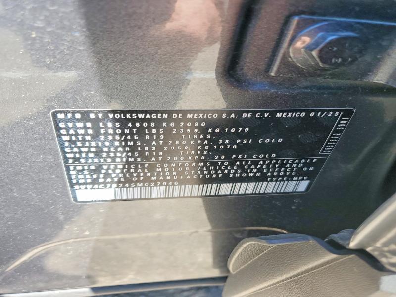 52844056 :رقم المزاد ، 3VV4C7B24SM027946 vin ، 2025 Volkswagen Taos مزاد بيع