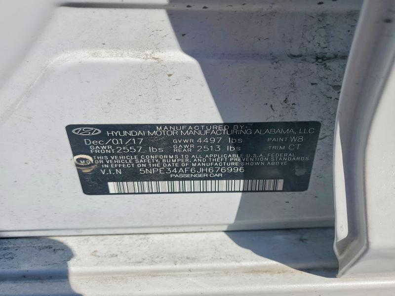 Aukcja sprzedaży 2018 Hyundai Sonata, vin: 5NPE34AF6JH676996, numer aukcji: 52926406