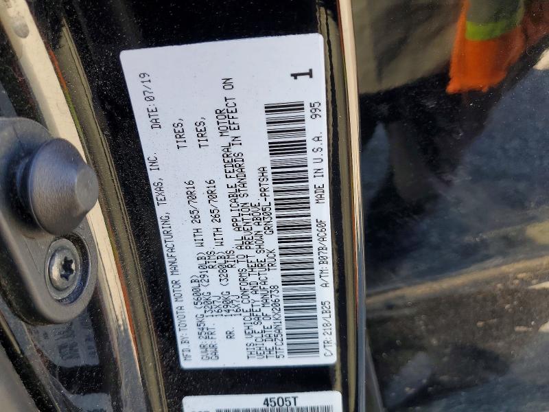Aukcja sprzedaży 2019 Toyota Tacoma, vin: 5TFCZ5AN1KX206738, numer aukcji: 52962536