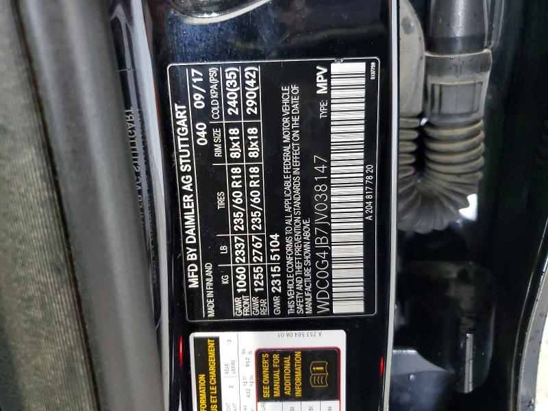 52148776 :رقم المزاد ، WDC0G4JB7JV038147 vin ، 2018 Mercedes-benz Glc مزاد بيع