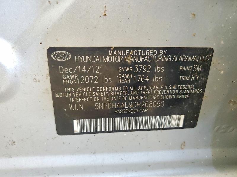 Auction sale of the 2013 Hyundai Elantra, vin: 5NPDH4AE9DH268050, lot number: 53691936