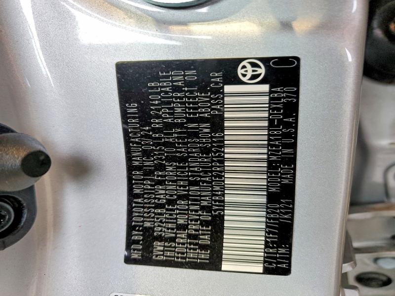 52408836 :رقم المزاد ، 5YFB4MDE2RP152116 vin ، 2024 Toyota Corolla مزاد بيع