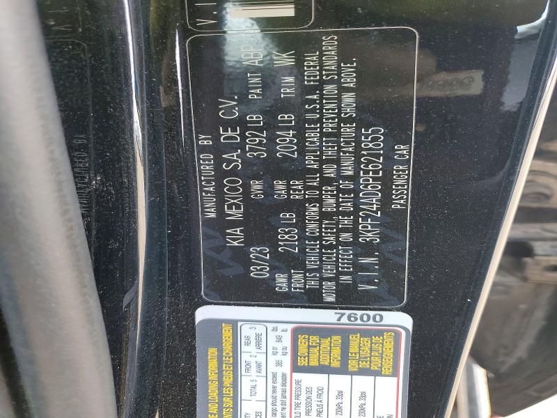 54295356 :رقم المزاد ، 3KPF24AD6PE621855 vin ، 2023 Kia Forte مزاد بيع