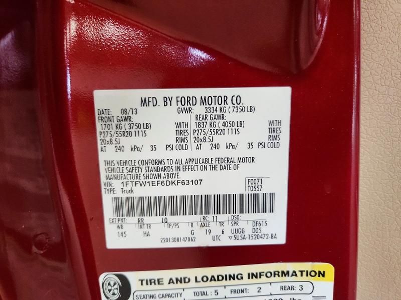 Продаж на аукціоні авто 2013 Ford F150, vin: 1FTFW1EF6DKF63107, номер лоту: 53823576