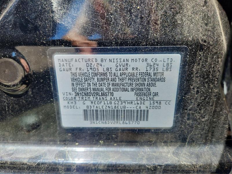 54666676 :رقم المزاد ، 3N1CN8DV2RL865770 vin ، 2024 Nissan Versa مزاد بيع